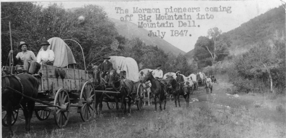 The_Mormon_pioneers_coming_off_Big_Mountain_into_Mountain_dell