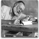 Ernest Hemingway at his desk